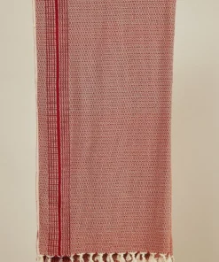 Anatolico Handcrafted Matia Turkish Blanket / Scarf - Red