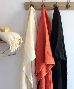 Anatolico Best Sellers Waffle Weave Turkish Towel - Black 2 Anatolico Best Sellers Waffle Weave Turkish Towel - Black