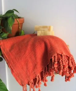Anatolico Home Goods Waffle Weave Turkish Towel - Coral