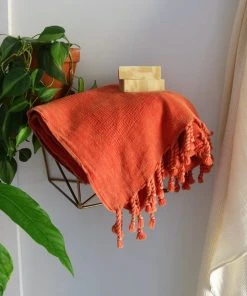 Anatolico Home Goods Waffle Weave Turkish Towel - Coral