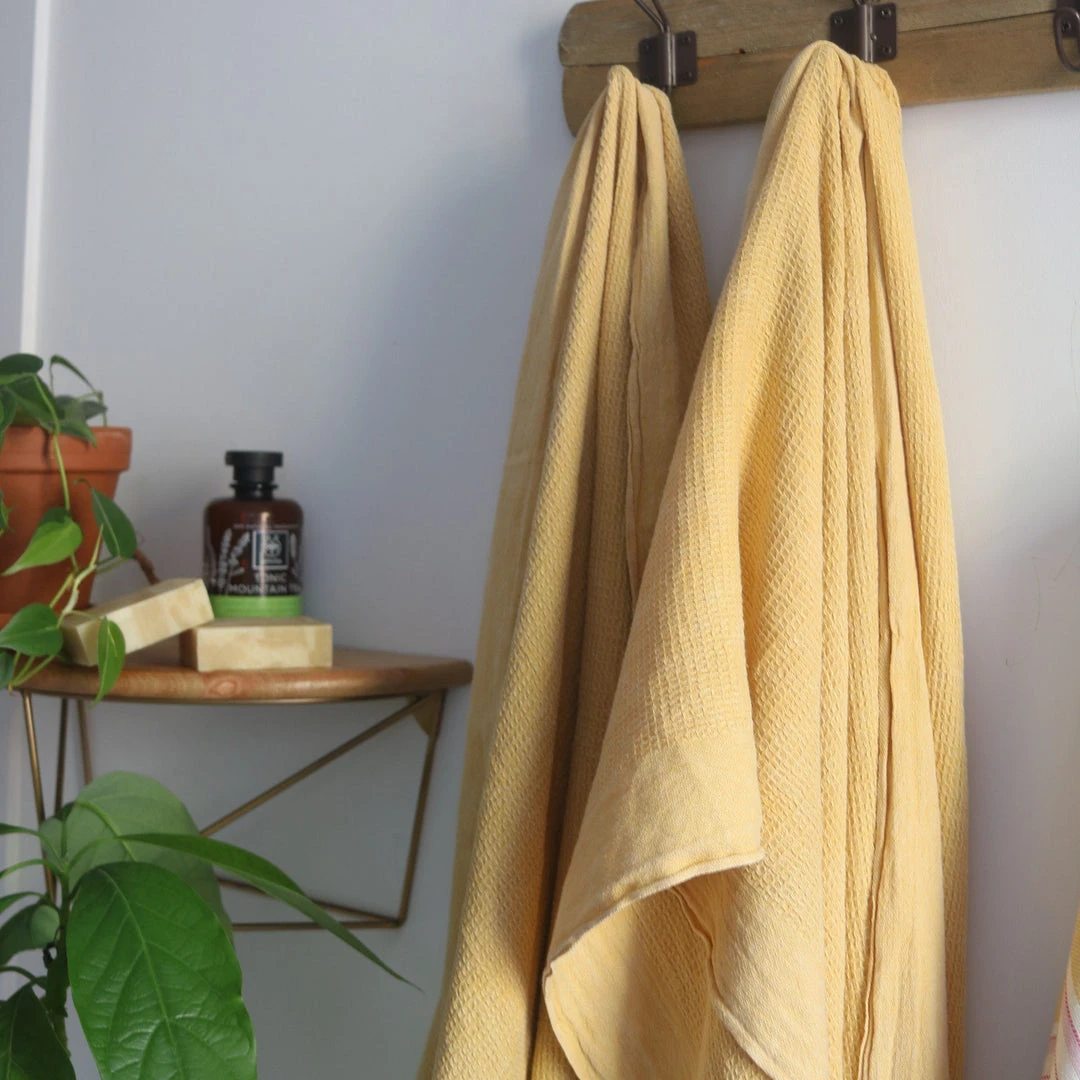 Anatolico Waffle Weave Turkish Towel - Mustard Anatolico Waffle Weave Turkish Towel - Mustard