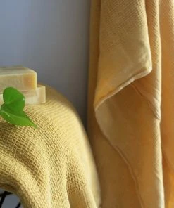 Anatolico Waffle Weave Turkish Towel - Mustard 3 Anatolico Waffle Weave Turkish Towel - Mustard