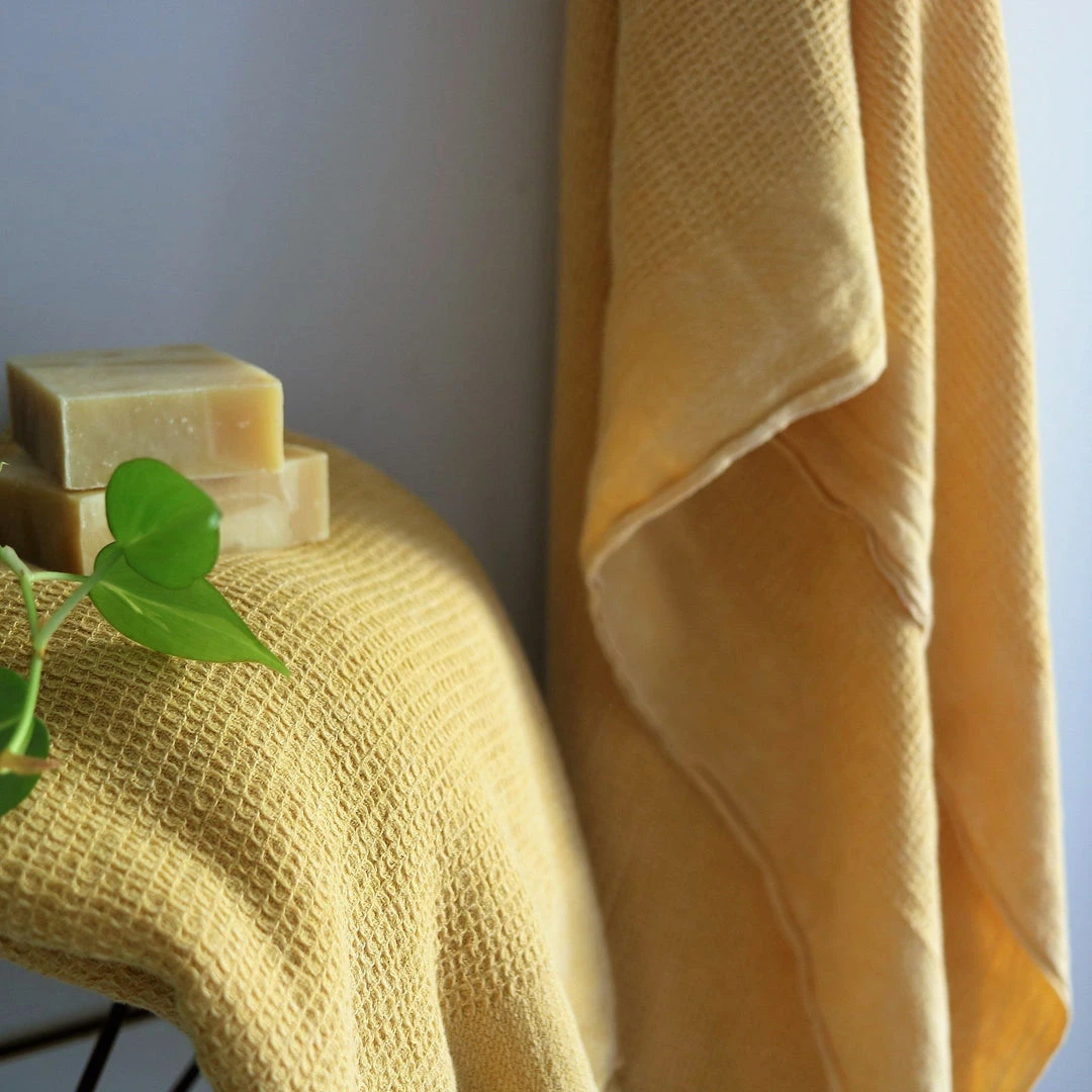 Anatolico Waffle Weave Turkish Towel - Mustard Anatolico Waffle Weave Turkish Towel - Mustard