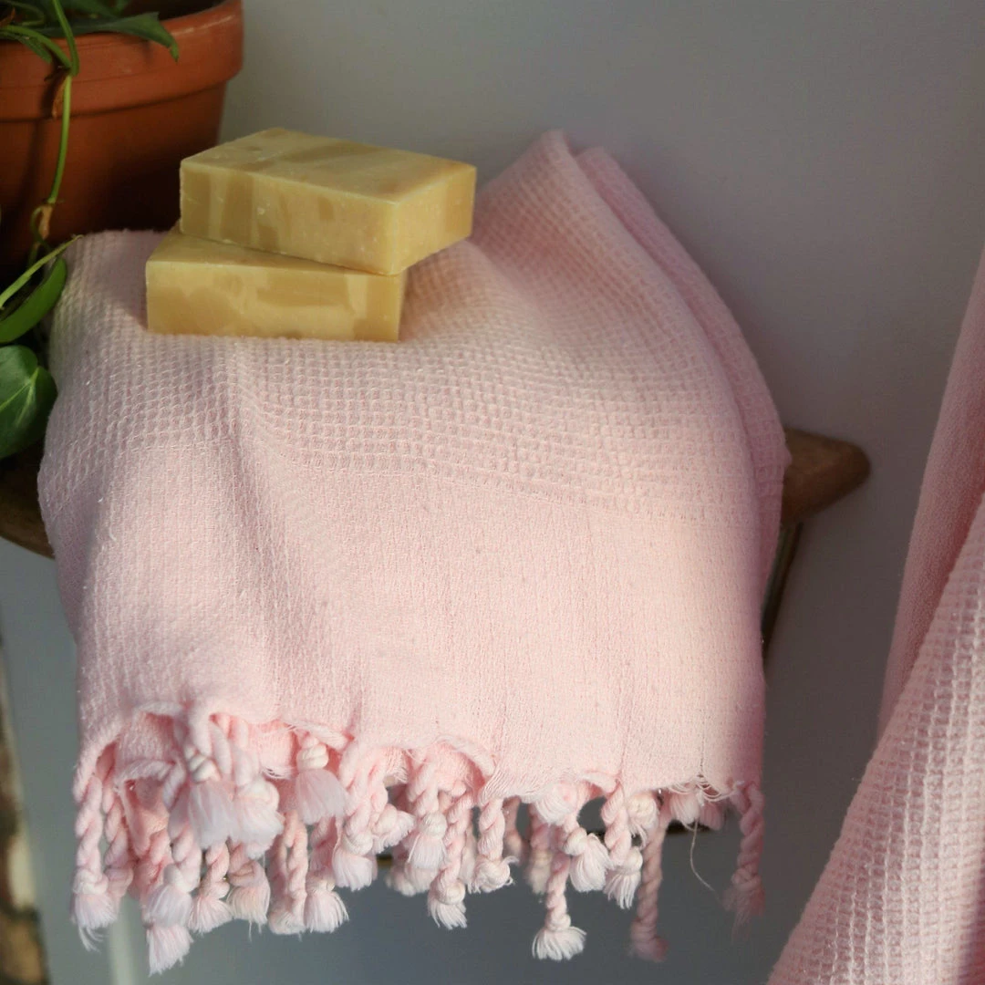 Anatolico Best Sellers Waffle Weave Turkish Towel - Pink Anatolico Best Sellers Waffle Weave Turkish Towel - Pink