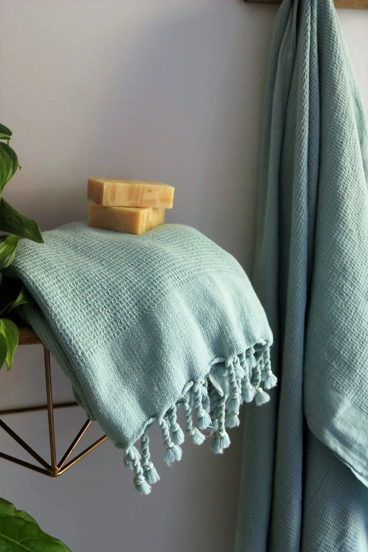 Anatolico Home Goods Waffle Weave Turkish Towel - Powder Blue Anatolico Home Goods Waffle Weave Turkish Towel - Powder Blue