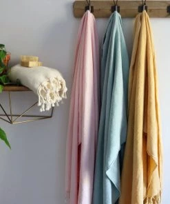 Anatolico Home Goods Waffle Weave Turkish Towel - Powder Blue 3 Anatolico Home Goods Waffle Weave Turkish Towel - Powder Blue