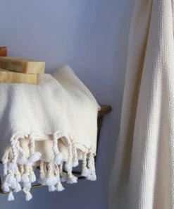 Anatolico Waffle Weave Turkish Towel - White