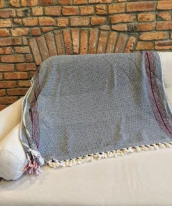 Anatolico Matia Turkish Blanket / Scarf - Black Throw Blankets
