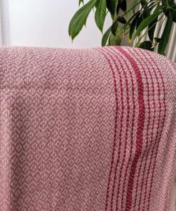 Anatolico Throw Blankets Matia Turkish Blanket / Scarf - Pink 6 Anatolico Throw Blankets Matia Turkish Blanket / Scarf - Pink