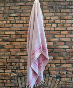 Anatolico Throw Blankets Matia Turkish Blanket / Scarf - Pink 5 Anatolico Throw Blankets Matia Turkish Blanket / Scarf - Pink