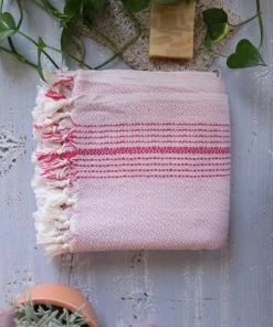 Anatolico Throw Blankets Matia Turkish Blanket / Scarf - Pink 4 Anatolico Throw Blankets Matia Turkish Blanket / Scarf - Pink