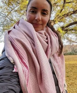 Anatolico Throw Blankets Matia Turkish Blanket / Scarf - Pink 2 Anatolico Throw Blankets Matia Turkish Blanket / Scarf - Pink