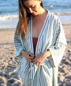 Anatolico Home Goods Sky Short Turkish Robe