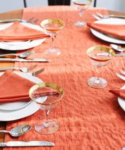Anchal Cross Stitch Table Runner - Rust Kitchen + Dining