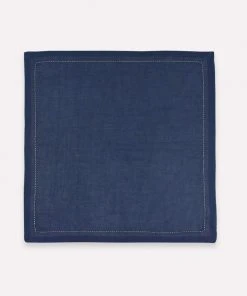 Anchal Kitchen + Dining Pin Stitch Napkin Set - Navy
