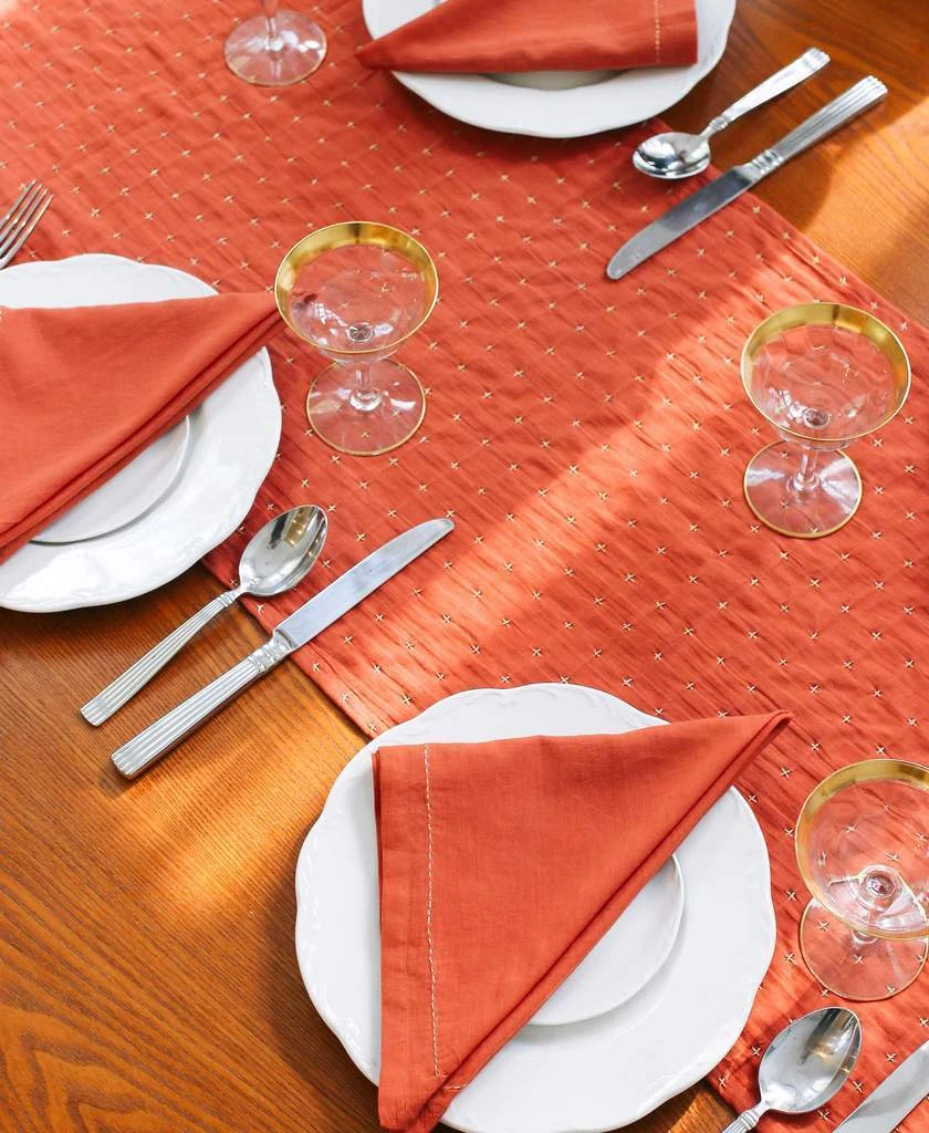 Anchal Pin Stitch Napkin Set - Rust Kitchen + Dining Anchal Pin Stitch Napkin Set - Rust Kitchen + Dining