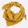 Anchal Accessories Grid Scarf With Tassels - Gold