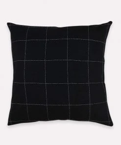 Anchal Grid Stitch Throw Pillow - Charcoal Home Goods