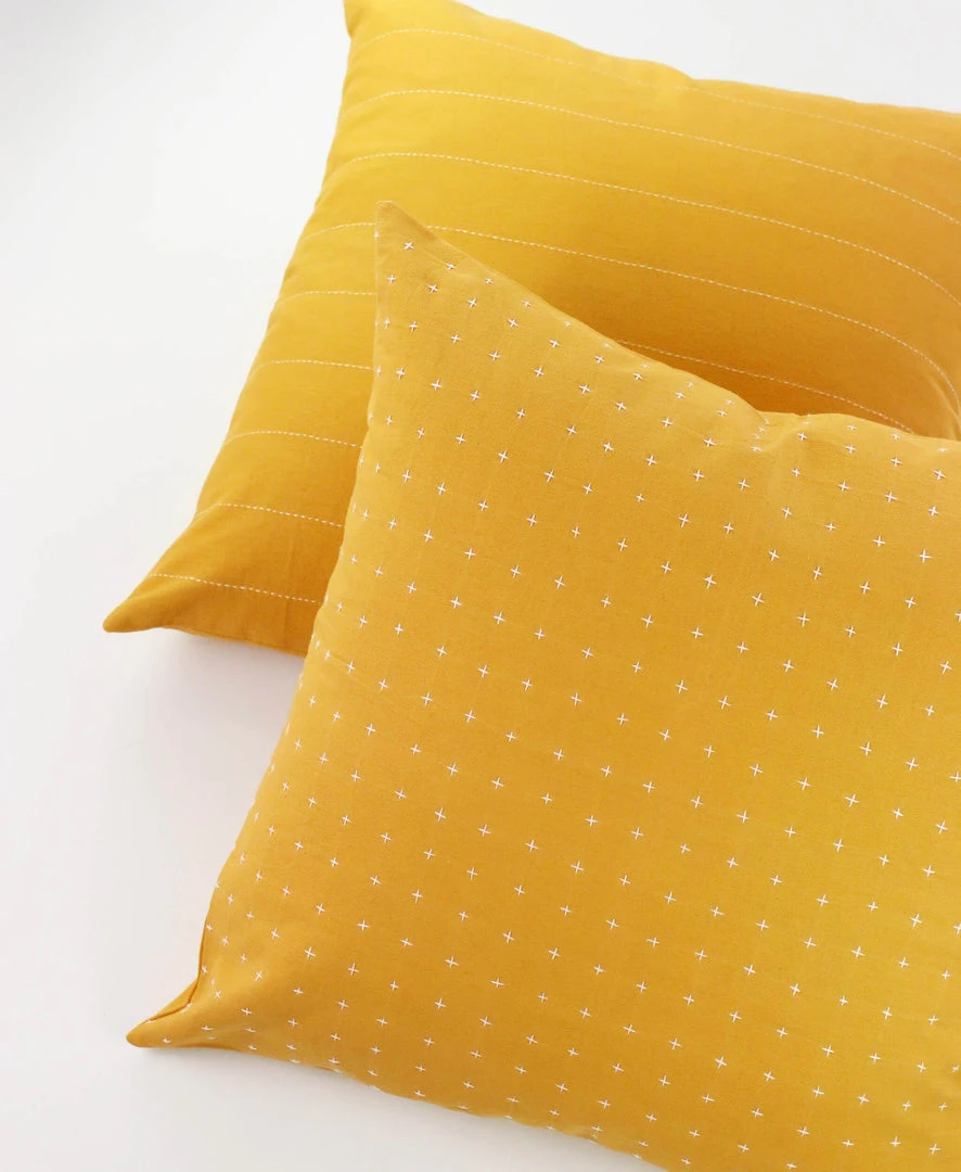 Anchal Cross Stitch Throw Pillow - Mustard Home Goods 4 Anchal Cross Stitch Throw Pillow - Mustard Home Goods