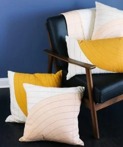 Anchal Curve Throw Pillow - Gold Home Goods