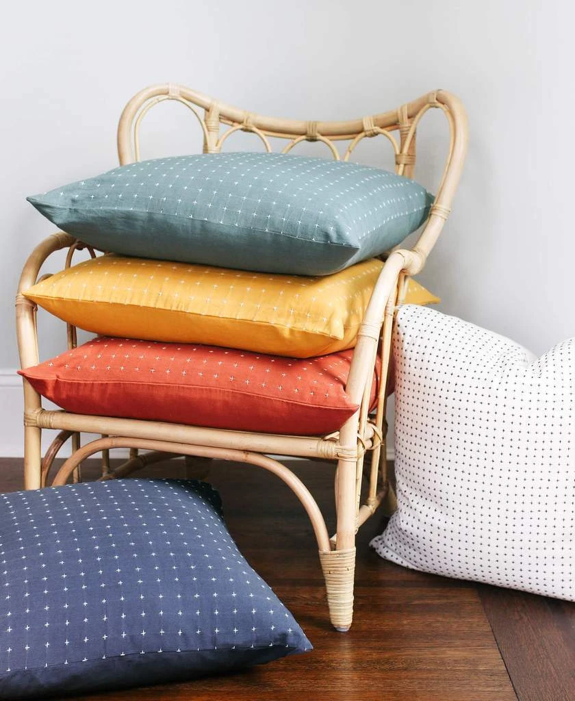 Anchal Cross Stitch Throw Pillow- Rust Anchal Cross Stitch Throw Pillow- Rust