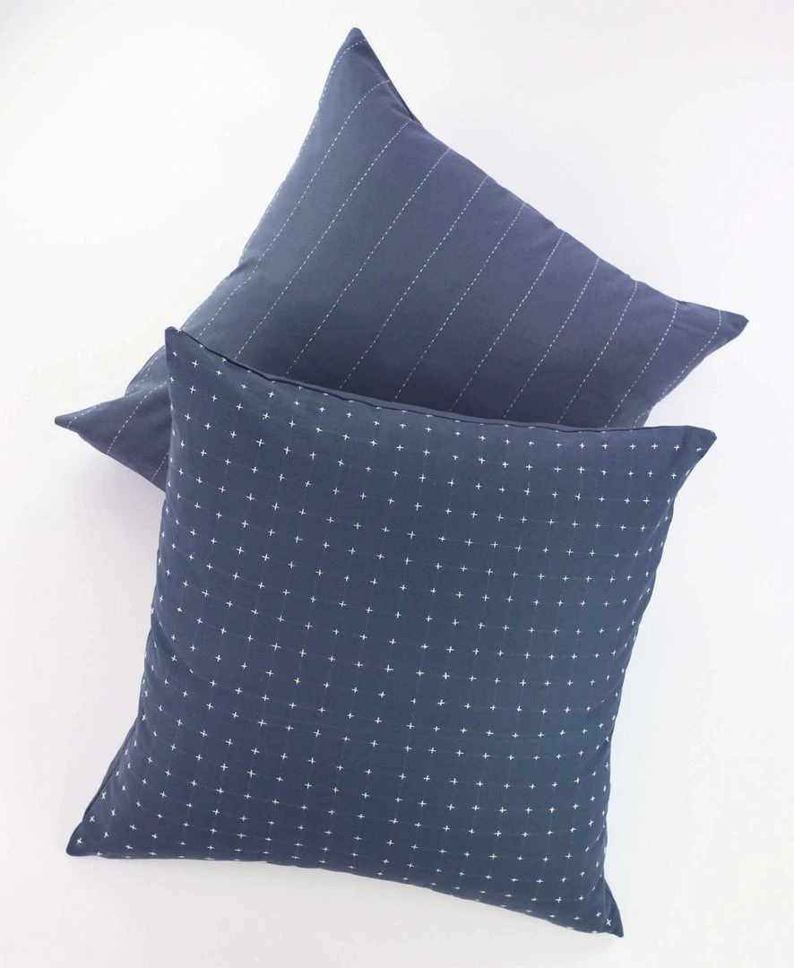 Anchal Home Goods Cross Stitch Throw Pillow - Slate Anchal Home Goods Cross Stitch Throw Pillow - Slate