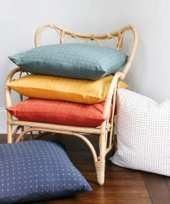 Anchal Cross Stitch Throw Pillow - Spruce