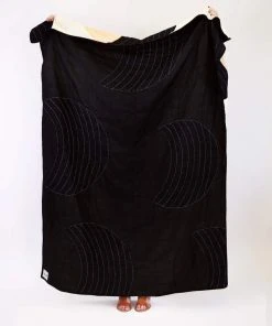 Anchal Crescent Lattice Quilt - Charcoal Home Goods