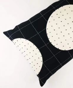 Anchal Lunar Dot Lumbar Pillow - Charcoal 15 Anchal Lunar Dot Lumbar Pillow - Charcoal