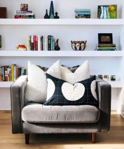 Anchal Lunar Dot Lumbar Pillow - Charcoal 13 Anchal Lunar Dot Lumbar Pillow - Charcoal