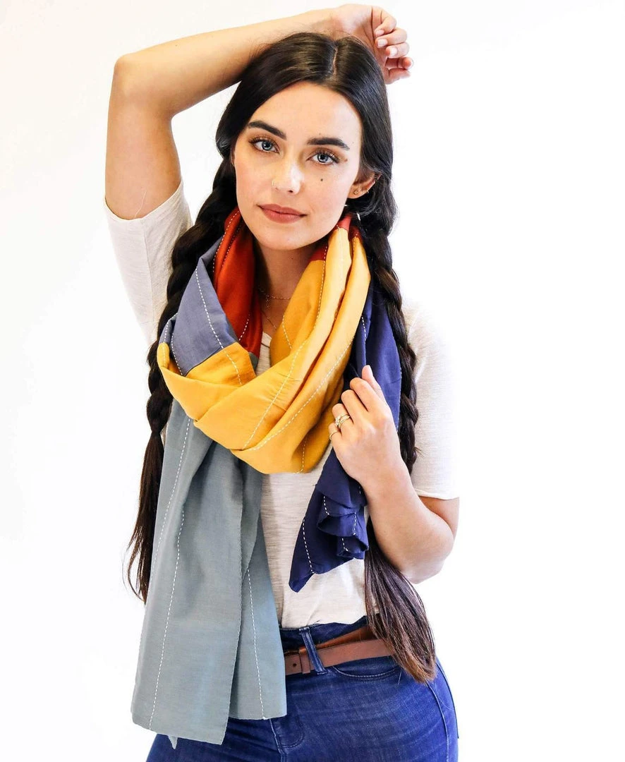 Anchal Accessories Rainbow Colorblock Scarf Anchal Accessories Rainbow Colorblock Scarf