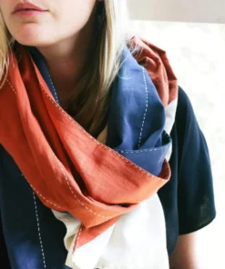 Anchal Accessories Rust Colorblock Scarf