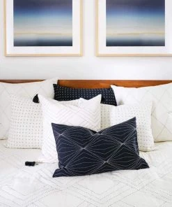 Anchal Home Goods Diamond Stitch Euro Throw Pillow - Bone