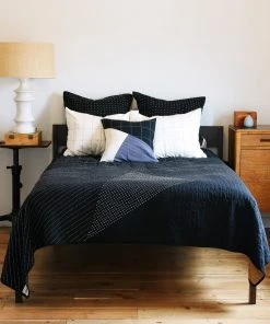 Anchal Home Goods Grid Stitch Standard Throw Pillow - Bone