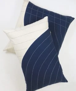 Anchal Home Goods Curve Lumbar Pillow - Navy 2 Anchal Home Goods Curve Lumbar Pillow - Navy