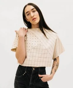 Anchal Box Crop Top - Bone