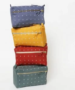 Anchal Cross Stitch Toiletry Bag - Mustard Accessories