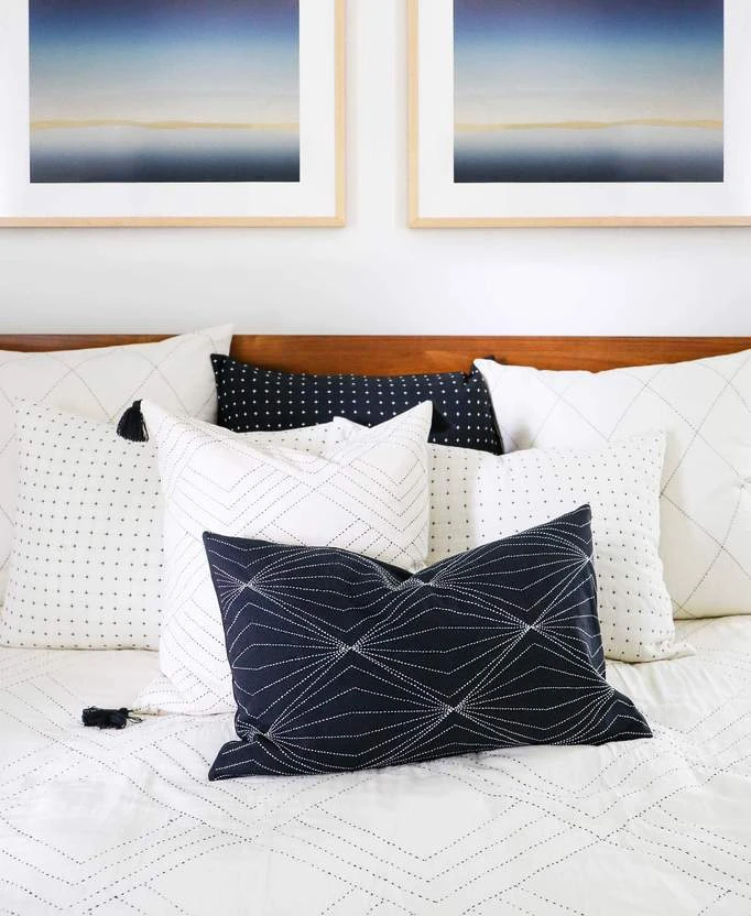 Anchal Home Goods Prism Lumbar Pillow - Charcoal Anchal Home Goods Prism Lumbar Pillow - Charcoal