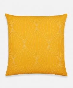 Anchal Prism Throw Pillow - Mustard