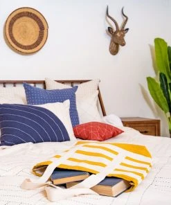 Anchal Stripe Canvas Tote Bag - Mustard Accessories 3 Anchal Stripe Canvas Tote Bag - Mustard Accessories