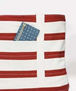 Anchal Stripe Canvas Tote Bag - Rust