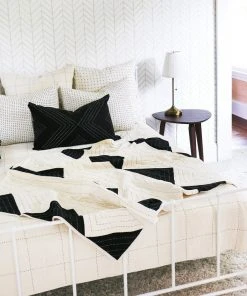Anchal Triangle Throw Quilt - Charcoal