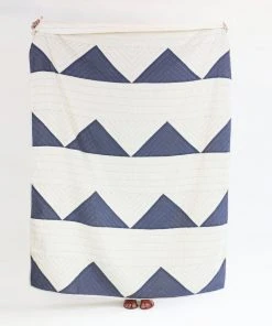 Anchal Home Goods Triangle Throw Quilt - Slate