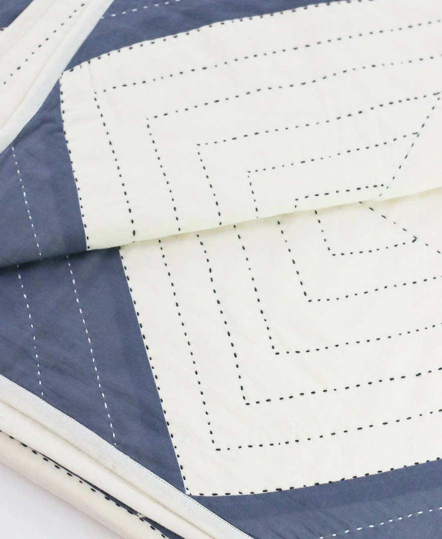 Anchal Home Goods Triangle Throw Quilt - Slate Anchal Home Goods Triangle Throw Quilt - Slate