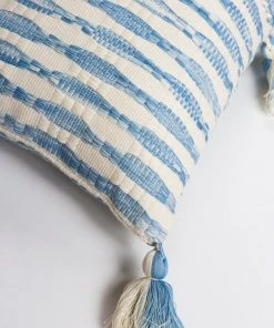 Archive New York Antigua Lumbar Pillow - Faded Indigo Striped