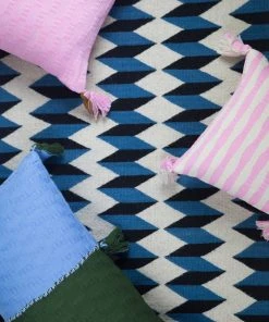 Archive New York Antigua Lumbar Pillow - Olive + Blue