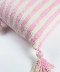 Archive New York Home Goods Antigua Lumbar Pillow - Baby Pink Striped