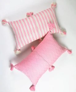 Archive New York Home Goods Antigua Lumbar Pillow - Baby Pink Striped