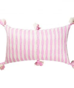 Archive New York Home Goods Antigua Lumbar Pillow - Baby Pink Striped