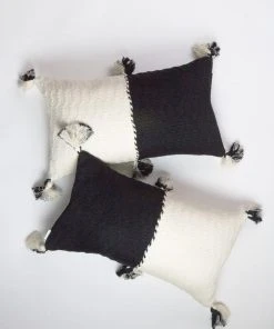 Archive New York Antigua Lumbar Pillow - White + Black Home Goods